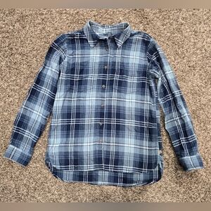 Carhartt Women's Navy Blue Gray Long Sleeve Plaid Button Down Shirt Size M